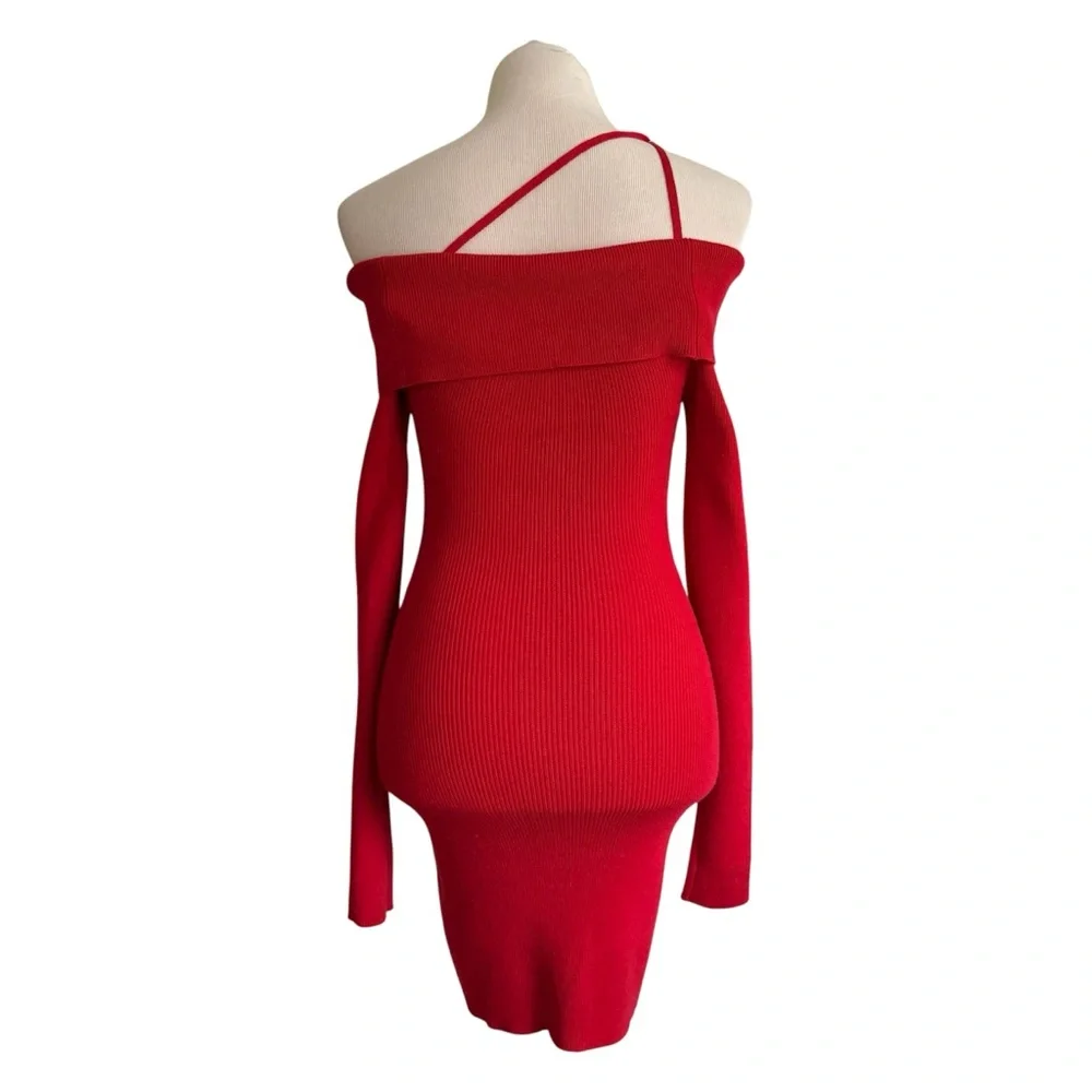 NBD Petra Mini Dress in Red Off-Shoulder Women’s Size Small